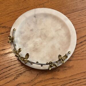 Michael Aram White and Gold Floral Accent Plate